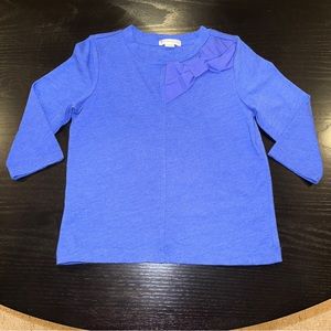 J.Crew Crewcuts Bright Blue Bow Neck Tee, sz 4/5